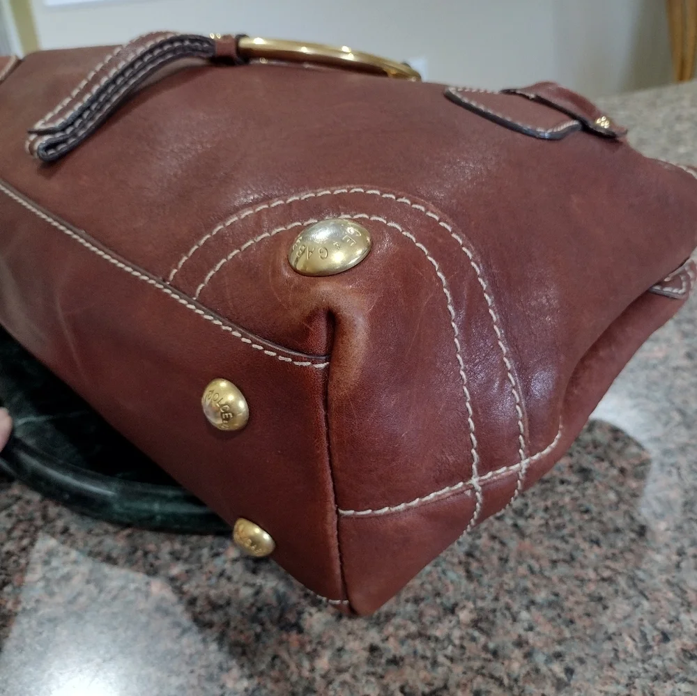 Dolce & Gabbana D_ Ring Satchel Brown Leather With Gold Hardware  vintage